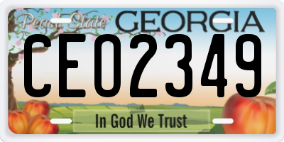 GA license plate CEO2349