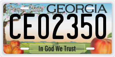 GA license plate CEO2350