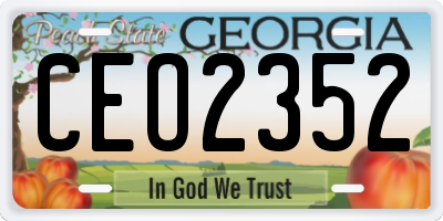 GA license plate CEO2352