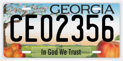 GA license plate CEO2356