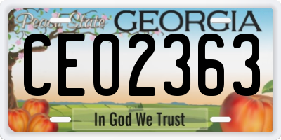 GA license plate CEO2363