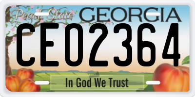 GA license plate CEO2364