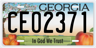 GA license plate CEO2371