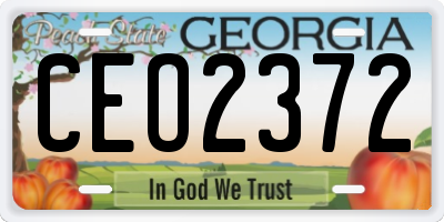 GA license plate CEO2372
