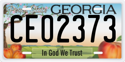 GA license plate CEO2373