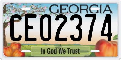 GA license plate CEO2374