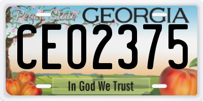 GA license plate CEO2375