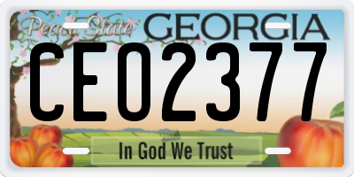 GA license plate CEO2377