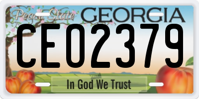 GA license plate CEO2379