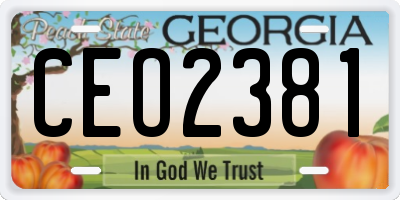 GA license plate CEO2381