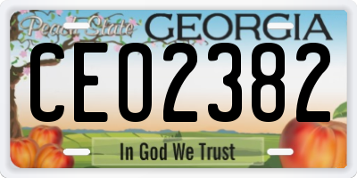 GA license plate CEO2382