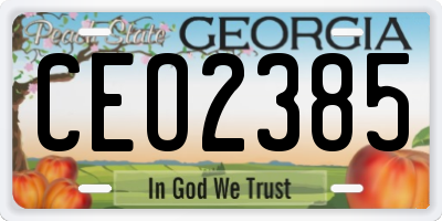 GA license plate CEO2385