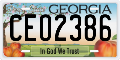 GA license plate CEO2386