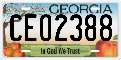 GA license plate CEO2388