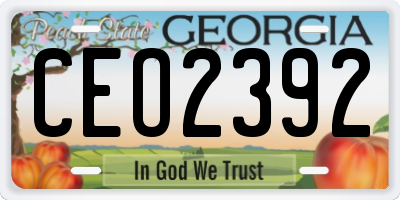 GA license plate CEO2392