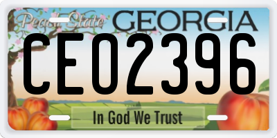 GA license plate CEO2396