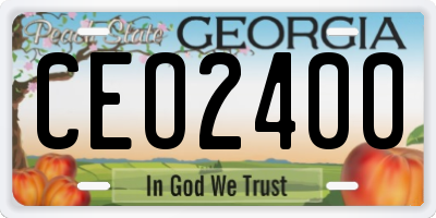 GA license plate CEO2400