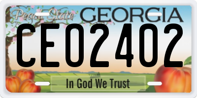 GA license plate CEO2402
