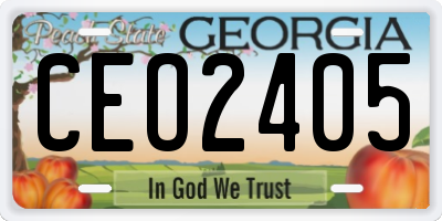 GA license plate CEO2405
