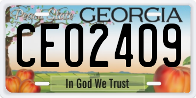 GA license plate CEO2409