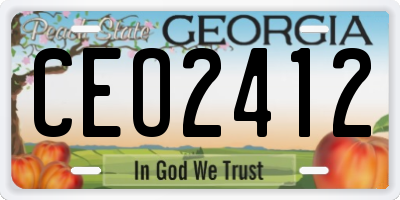 GA license plate CEO2412