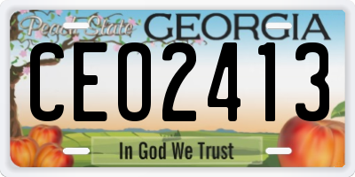 GA license plate CEO2413