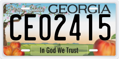 GA license plate CEO2415