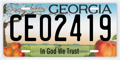 GA license plate CEO2419