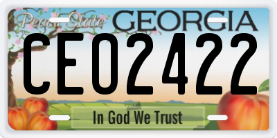 GA license plate CEO2422
