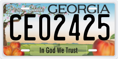 GA license plate CEO2425