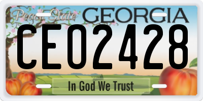 GA license plate CEO2428