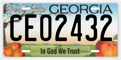 GA license plate CEO2432