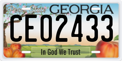 GA license plate CEO2433