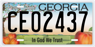 GA license plate CEO2437