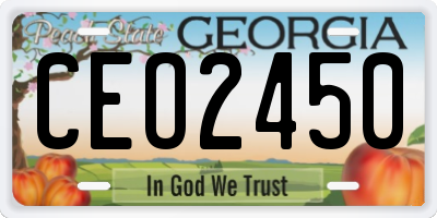 GA license plate CEO2450