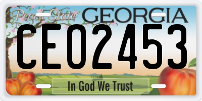 GA license plate CEO2453