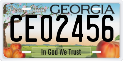 GA license plate CEO2456