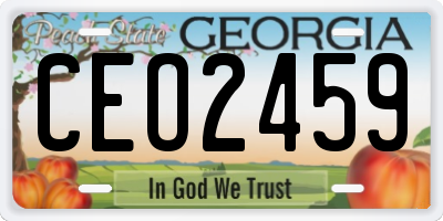 GA license plate CEO2459