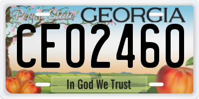 GA license plate CEO2460