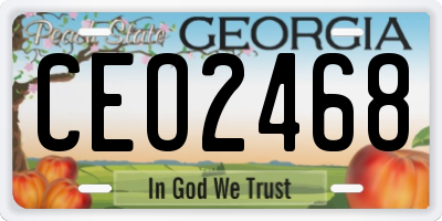 GA license plate CEO2468