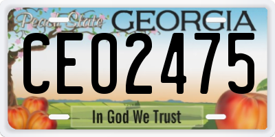 GA license plate CEO2475