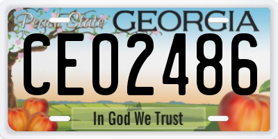 GA license plate CEO2486