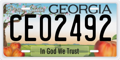 GA license plate CEO2492