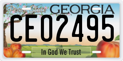 GA license plate CEO2495