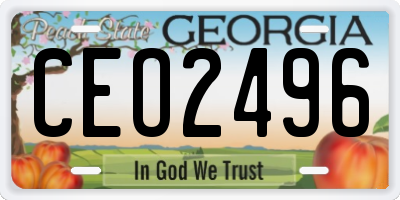 GA license plate CEO2496