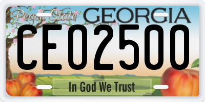 GA license plate CEO2500