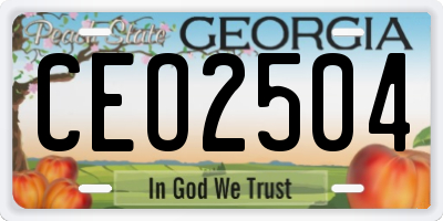 GA license plate CEO2504