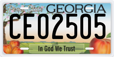 GA license plate CEO2505