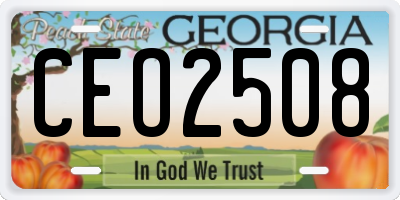 GA license plate CEO2508