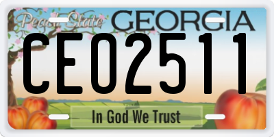 GA license plate CEO2511